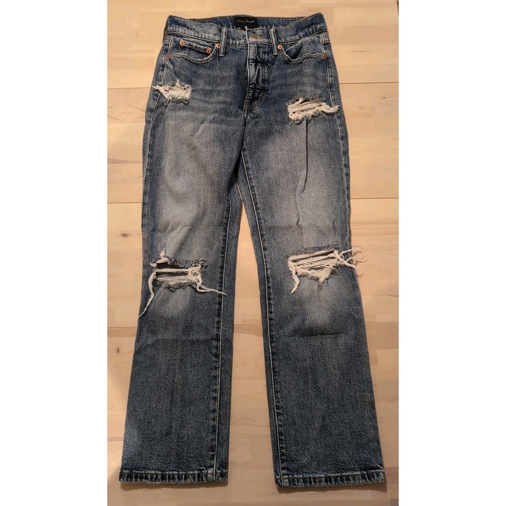 Lucky Brand Jeans Womens 2/26 R Light Wash High Rise Bridgette Skinny Distressed